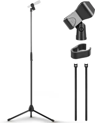 Produktbild von Pyle Mikrofonständer – Höhenverstellbares Mikrofonstativ 100–168 cm mit Halterung & 5/8" (16 mm) Gewinde – Kompatibel mit Standard-Mikrofonhalterung