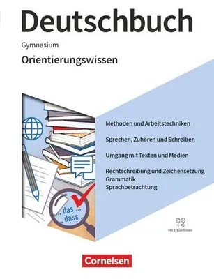 Obrázok produktu pre Deutschbuch Gymnasium 5.-10. Schuljahr - Zu den Ausgaben Neue Allgemeine Ausgabe und Niedersachsen 2019- Orientierungswissen - Schulbuch