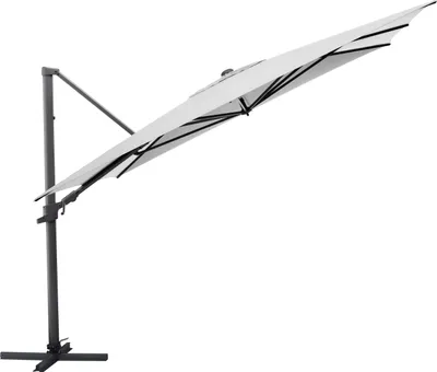 Produktbild von KETTLER Easy Flex Ampelschirm 300x300 cm, UPF50+, inkl. Abdeckhaube+ Schirmständer, anthrazit matt/ hellgrau, Aluminium/Polyester mit PolyurethanBeschichtung