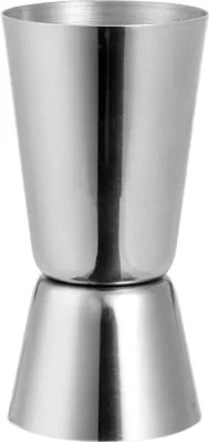 Produktbild von Doppel-Messbecher aus Edelstahl, 25/50 ml, kompakter Jigger für Bar und Cocktail, präzise Dosierung für perfekte Drinks, platzsparendes Barzubehör