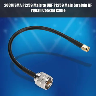 Image de 20CM SMA PL259 Male to UHF PL259 Male Straight RF Pigtail Coaxial Cable Line