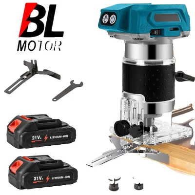 Produktbild von Holzfräse, bürstenloser Motor, mehrere Spannzangen Größen, Mit 2× Batterie