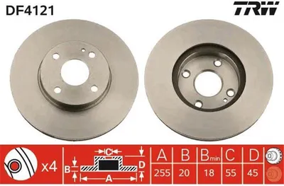 Produktbild von TRW Bremsscheiben (2 Stück) Vorderachse DF4121