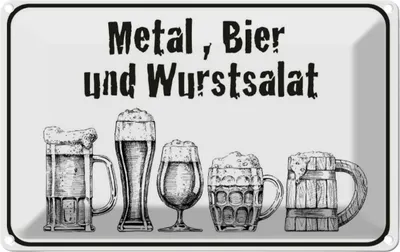 Produktbild von vianmo Blechschild 12x18 cm Bier und Wurstsalat Essen Trinken