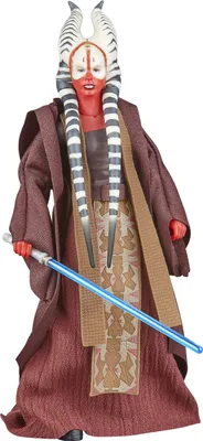A full-body shot of a Star Wars Shaak Ti action figure.