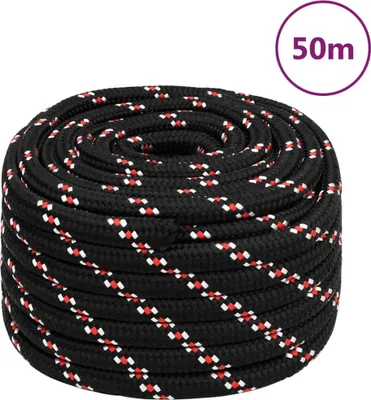 Produktbild von The Living Store Bootsseil Schwarz 20 mm 50 m Polypropylen
