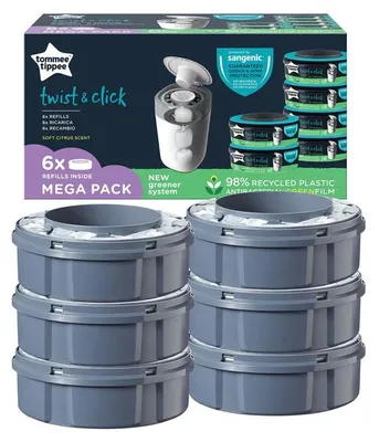 Immagine prodotto di Tommee Tippee Sangenic Twist&Click, confezione da 6 sacchetti
