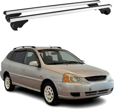 Image de Barres de toit Transversales pour Kia Rio 2002-2005 Break Aluminium Argent