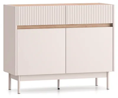 Produktbild von Selsey Dunea – Sideboard 2-türig mit 2 Schubladen, Kaschmirgrau/Eichenholzoptik, 104 cm