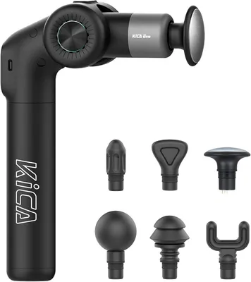 Productafbeelding van Verstelbare massagepistool met 6 massagekoppen, elektrische massager met warmtefunctie en traploze snelheidsregeling