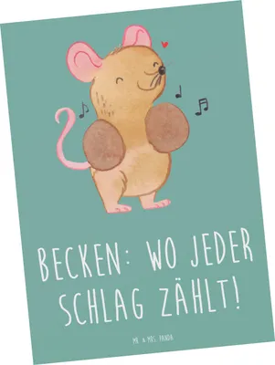 Produktbild von Mr. & Mrs. Panda Ansichtskarte Becken - Meeresbrise - Geschenk, Musiker, Timing, Fotokarte, Ansichtskarten, Lernen, Musik, Schlaginstrument, Postkarte, Musikinstrument