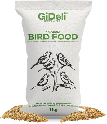 Imagen del producto de Alimento para aves silvestres, para uso durante todo el año, 1 kg. Alimento para aves silvestres, composición premium