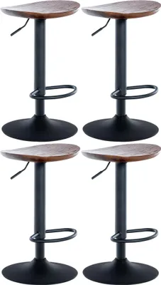 Produktbild von CLP 4er Set Barhocker Skelde walnuss