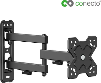 Produktbild von conecto TV Wandhalterung, universelle Halterung neig- und schwenkbar, max. VESA 100x100 mm, passend für 13-32 Zoll Flachbild- und Curved-Fernseher bis 20 kg, schwarz