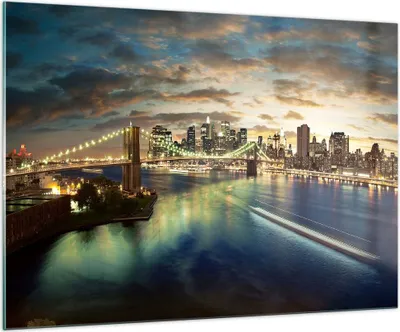 Produktbild von Bilder auf glas - Amerika Architektur New York - 100x70cm - Glasbilder - Wandbilder - Kunstdruck - zum Aufhängen bereit - Wanddekoration aus Glas - Glas Bilder - Wandbild auf Glas - GAA100x70-0226