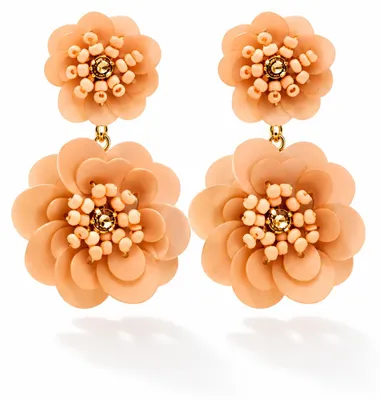 Produktbild von Ohrhänger Ohrringe Party  mintgrün Schwarz Weiß rosa Blumenfest Yehwang.Farbe:Altrosa