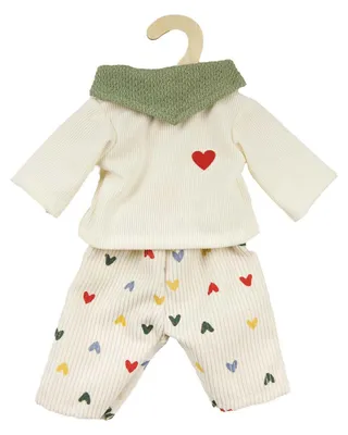 Image de Pantalon en velours côtelé pour poupées, Heart Confetti, 28-35 cm