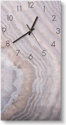 Produktbild von DEQORI Glasuhr 30x60 cm Zahlen 'Helle Achatschicht' Wanduhr Glas Uhr Design leise