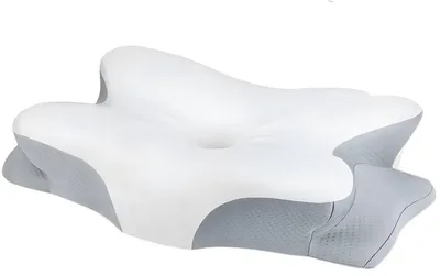 Produktbild von Ergonomisches Nackenkissen aus Memory Foam - Orthopädisches Schlafkissen für Rücken- & Seitenschläfer - Atmungsaktiv & Waschbar - Weiß