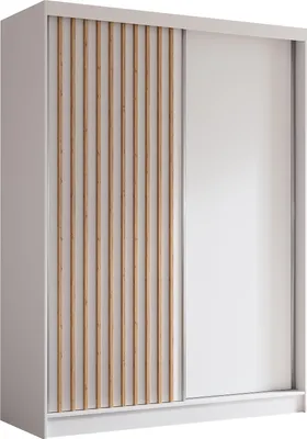 Produktbild von AX LIVING Cabinio Kleiderschrank 160 cm Weiß mit Artisan-Lamellen