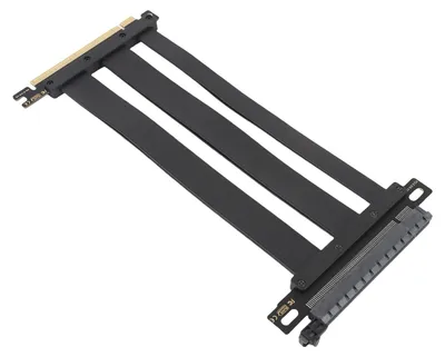 Image de Câble d'extension PCIe 4.0 x16, carte d'extension flexible haute vitesse, adaptateur à 180 degrés, câble d'extension GPU pour PC, 30 cm