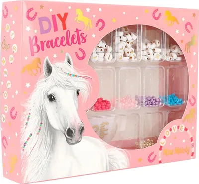 Zdjęcie produktu dla Bransoletki DIY Miss Melody z literkami, koralikami i wstążkami, od 5 lat, Depesche
