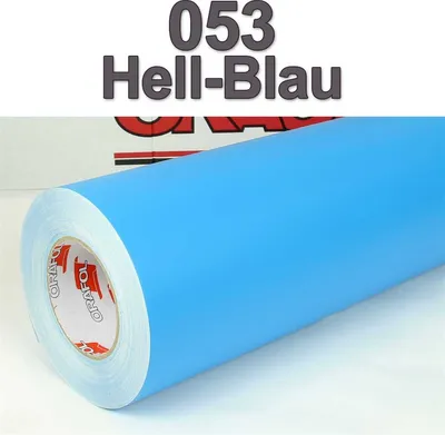 Produktbild von (6,95€/m²) Oracal® Möbelfolie 053 Hellblau Matt 31,5 cm Breite Laufmeterware selbstklebende Folie Plotterfolie Klebe Folie Oracal 631 matte Küchenfolie