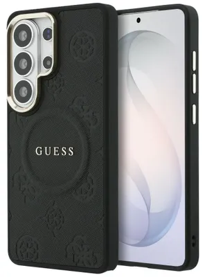 Obrázek produktu pro Pouzdro Guess Saffiano Peony Embossed Ring MagSafe pro Galaxy S26 Ultra, černé
