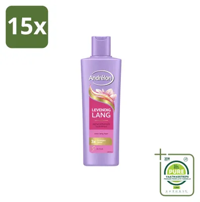 Zdjęcie produktu dla 15 sztuk szamponu Andrélon Levendig Lang - 250 ml - opakowanie zbiorcze