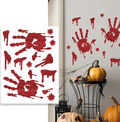 Produktbild von Blutige Handabdrücke Aufkleber - Halloween deko
