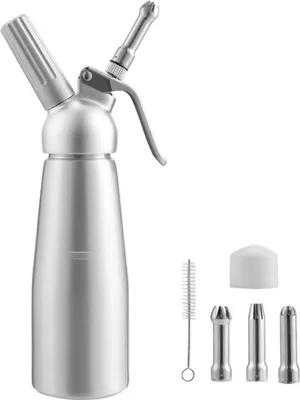 Produktbild von Sahnespender, Sahnespender, professioneller Schlagsahne-Siphon, Aluminium, 500 ml, Edelstahl-Siphons für Mousse und Cremes