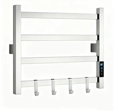 Zdjęcie produktu dla Elektryczny grzejnik ręcznikowy ze szklaną powierzchnią - 43 x 50 cm - moc 85 W