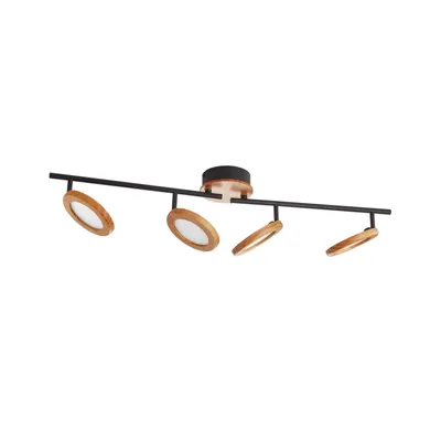 Produktbild von Lindby LED-Strahler Manel, Holz, 84 cm lang, 4-flammig