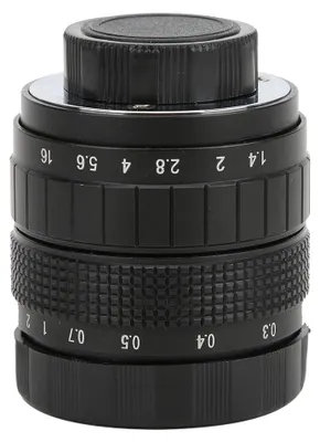 Produktbild von 50 mm F1,4 C-Mount-Objektiv, verwendet mit Adapterring für spiegellose Canon-Kameras, Schwarz