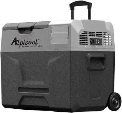 Immagine prodotto di Frigorifero portatile a compressore ECX40, capacità 40 litri, 12 V, frigorifero elettrico portatile per auto, ideale per campeggio, con porta USB, asta telescopica, ruota e batteria ricaricabile