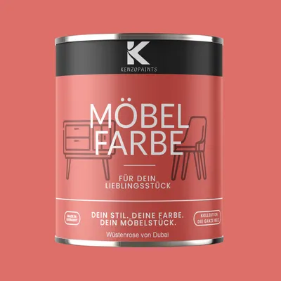 Produktbild von Kenzopaints 750ml Möbelfarbe Möbellack - Wüstenrose von Dubai