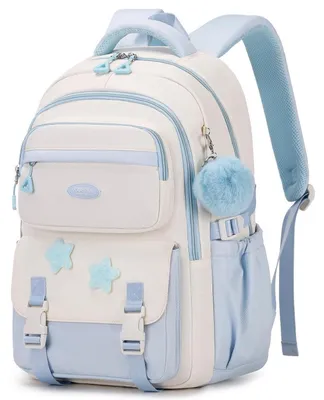 Produktbild von Schulrucksack Mädchen, Leicht, 3.-5. Klasse, Blau, Oxford-Gewebe, 7 Fächer, 31x16x46cm