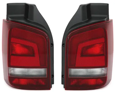 Für VW T5 Facelift ab 09/2009- Rückleuchten Set Links + Rechts Rot / Schwarz in der Farbe Rot von AD TUNING GmbH & Co. KG