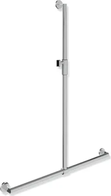 Produktbild von HEWI Duschhandlauf mit verschiebbarer Brausehalterstange, mit magnetischem Brausehalter, in HEWI Farbe 90 (Tiefschwarz)