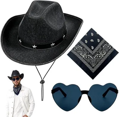 Produktbild von Cowboy Hüte - Erwachsene - Schwarz - Perfekt für Karneval und Halloween - ShopFlot