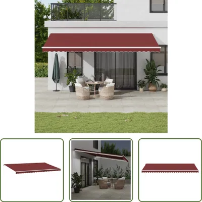 Produktbild von The Living Store Markise Manuell mit LED Weinrot 600x300 cm