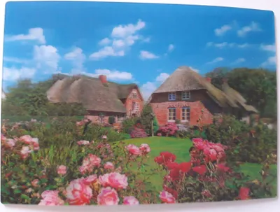 Produktbild von 3 D Ansichtskarte Friesenhäuser, Insel Föhr, Postkarte Wackelkarte Hologrammkarte, Nordsee