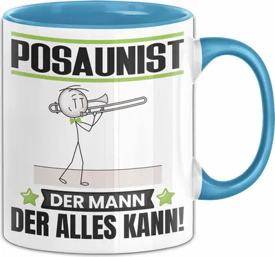 Produktbild von Posaunist Tasse Geschenk für Posaunist Der Mann Der Alles Kann Geschenkidee zum Geburtstag (Blau)