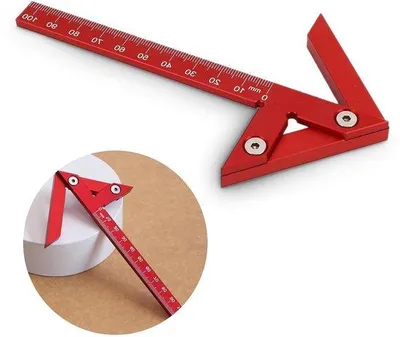 Zdjęcie produktu dla Liniał aluminiowy 105 mm, 45° i 90°, do obróbki drewna