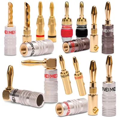 Produktbild von Bananenstecker / 90° Winkel / Hohl Stecker NEXMEX Vergoldet Lautsprecherkabel