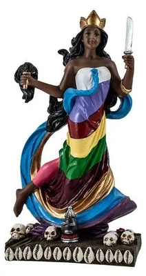 Oya Orisha Figur, handbemalt, Kunstharz, 11x7x22 cm