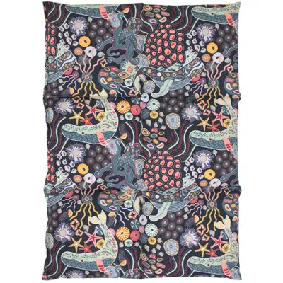 Produktbild von Bio-Dinkelkissen groß 6-Kammer 40x30cm - Bio Füllung & Bio-Stoff "Unter Wasser" - Wärmekissen Körnerkissen