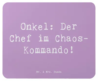 Produktbild von Mr. & Mrs. Panda Mouse Pad Spruch Onkel Chef - Lavendeltraum - Geschenk, Familienmitglieder, mausteppich, Familie, Mauspad, pc mausunterlage, Spaß, Mousepad, Freude