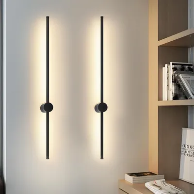 Produktbild von ZMH 2er LED Wandleuchte innen Wandlampe  60CM Schwarz Modern Flurlampe Schwenkbar Design Treppenhauslampe Indirekt 3000K Warmweiß Wandbeleuchtung für Wohnzimmer Schlafzimmer Flur Treppenhaus Bett