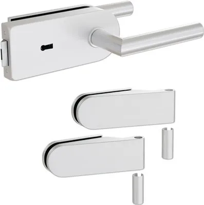 Produktbild von Pertura Glastürbeschlag Jonte Studio BB Silber inkl. 2 Rahmenteile für Holzzargen